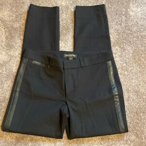 Banana Republic Women’s Size 4 Sloan Black  Pants with Leather Trim